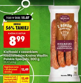 Kiełbaski z czosnkiem niedźwiedzim Kraina Wędlin
