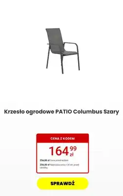 Media Expert Krzesło ogrodowe PATIO Columbus Szary oferta