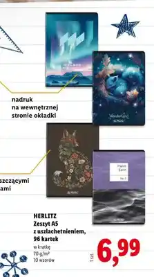 Lidl Zeszyt A5 Herlitz z uszlachetnieniem 96 kartek oferta