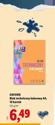 Lidl Blok techniczny kolorowy A4 Oxford 10 kartek oferta
