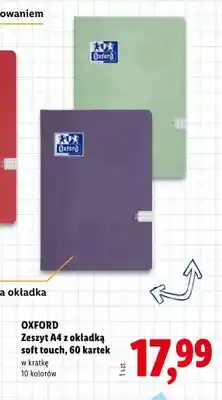 Lidl Zeszyt A4 z okładką soft touch OXFORD 60 kartek oferta