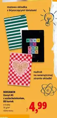 Lidl Zeszyt A5 z uszlachetnieniem Beniamin oferta