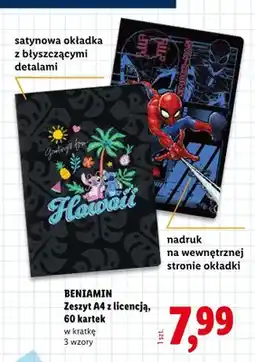Lidl Zeszyt A4 z licencją Beniamin 60 kartek oferta