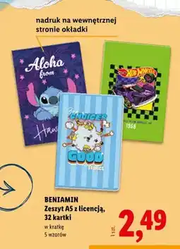 Lidl Zeszyt A5 z licencją Beniamin 32 kartki oferta