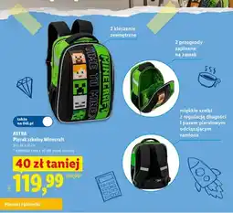Lidl Plecak szkolny Astra Minecraft oferta