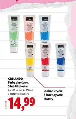 Lidl Farby akrylowe Crelando 5-pak oferta