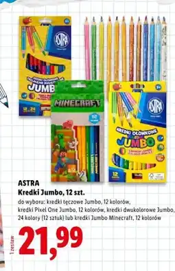 Lidl Kredki dwukolorowe Jumbo Astra oferta