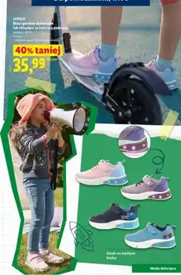 Lidl Buty sportowe dziewczęce ze świecącą podeszwą Lupilu oferta