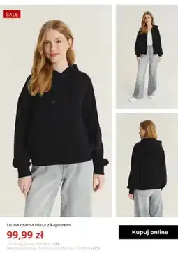 Greenpoint Bluza damska luźna czarna z kapturem Greenpoint oferta