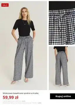 Greenpoint Spodnie wiskozowo-bawełniane w kratkę Greenpoint oferta