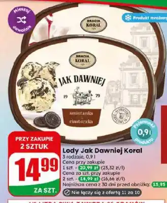 Lody Jak Dawniej Koral śmietanka ciasteczka