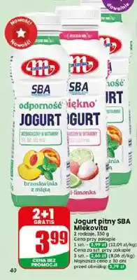 Dino Jogurt pitny Mlekovita SBA odporność brzoskwinia z miętą oferta