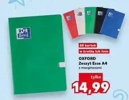 Kaufland Zeszyt Esse A4 Oxford z marginesami 60 kartek w kratkę oferta