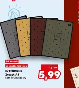 Kaufland Zeszyt A5 Interdruk Soft Touch Szachy w kratkę oferta