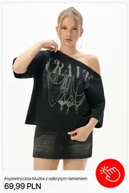 Cropp Asymetryczna bluzka z odkrytym ramieniem Cropp oferta
