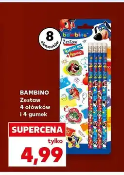 Kaufland Zestaw 4 ołówków i 4 gumek Bambino oferta