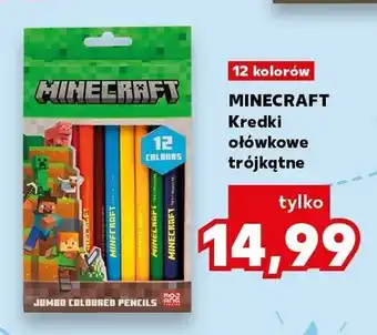 Kaufland Kredki ołówkowe trójkątne Minecraft 12 kolorów oferta