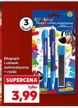 Kaufland Zestaw długopis i ołówek automatyczny + rysiki Bambino oferta