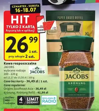 Intermarche Kawa rozpuszczalna Jacobs Krönung oferta