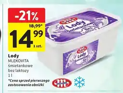Intermarche Lody śmietankowe bez laktozy Mlekovita oferta