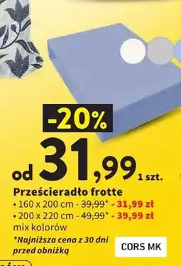 Intermarche Prześcieradło frotte CORS MK 160x200 cm oferta