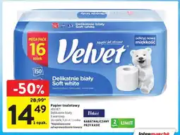 Intermarche Papier toaletowy Velvet Delikatnie biały Soft white oferta