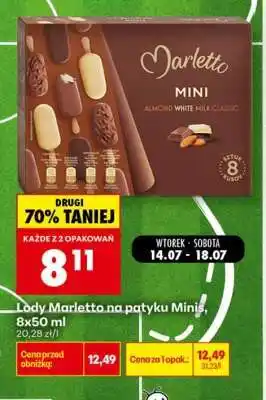 Biedronka Lody Marletto na patyku Minis, 8x50 ml oferta