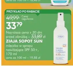 SuperPharm Mleczko w sprayu nawilżające SPF 50+ Ziaja Sopot Sun oferta