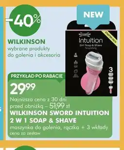 SuperPharm Zestaw maszynka do golenia Wilkinson Sword Intuition 2 w 1 Soap & Shave + 3 wkłady oferta