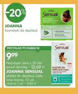 SuperPharm Plastry do depilacji twarzy Joanna Sensual 12-pak oferta