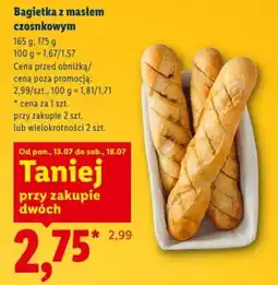 Lidl Bagietka z masłem czosnkowym oferta