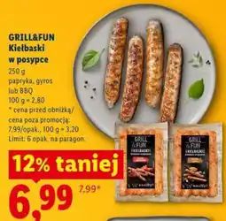 Lidl Kielbaski w posypce oferta