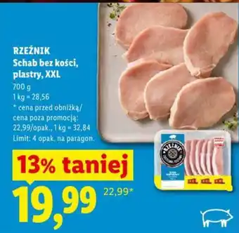 Lidl RZEŹNIK Schab bez kości, plastry, XXL oferta