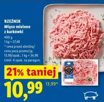 Lidl RZEŹNIK Mięso mielone z karkówki oferta