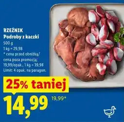Lidl RZEŹNIK Podroby z kaczki oferta