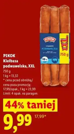 Lidl PIKOK Kiełbasa podwawelska, XXL oferta