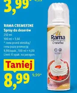 Lidl Rama Cremefine Spray do deserów oferta