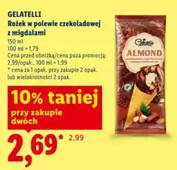 Lidl Gelatelli Rożek w polewie czekoladowej z migdałami oferta
