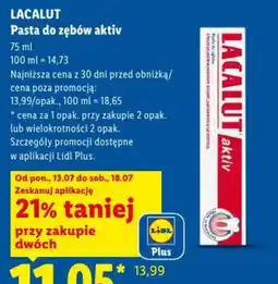 Lidl Pasta do zębów aktiv LACALUT oferta
