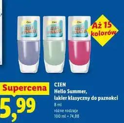 Lidl CIEN Hello Summer, lakier klasyczny do paznokci oferta