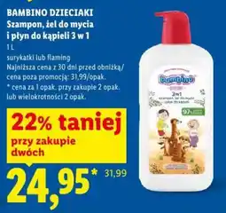 Lidl Bambino Dzieciaki Szampon, żel do mycia i płyn do kąpieli 3 w 1 oferta