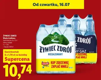 Lidl Woda źródlana gazowana Żywiec Zdrój Mocny Gaz 6-pak oferta