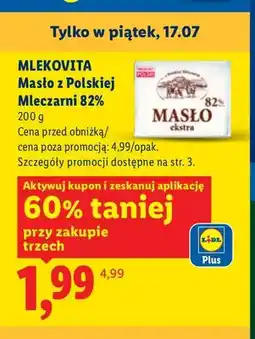 Lidl Masło z Polskiej Mleczarni 82% Mlekovita oferta