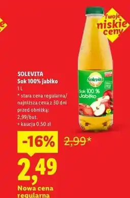 Lidl Sok 100% jabłko Solevita oferta