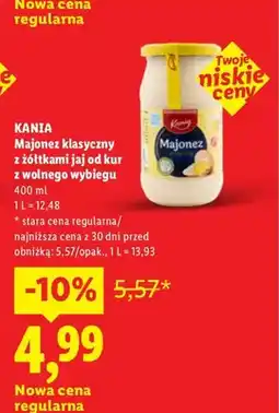 Lidl Majonez klasyczny z żółtkami jaj od kur z wolnego wybiegu Kania oferta