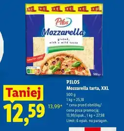 Lidl Ser mozzarella tarta Pilos XXL oferta