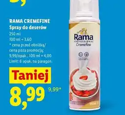 Lidl Spray do deserów Rama Cremefine oferta