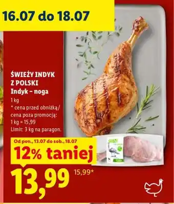 Lidl Noga z indyka Świeży Indyk z Polski oferta