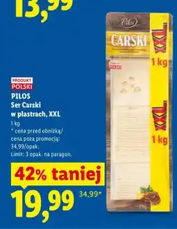 Lidl Ser Carski w plastrach Pilos XXL oferta