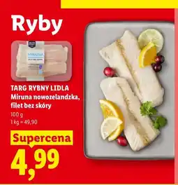 Lidl Miruna nowozelandzka filet bez skóry Targ Rybny Lidla oferta